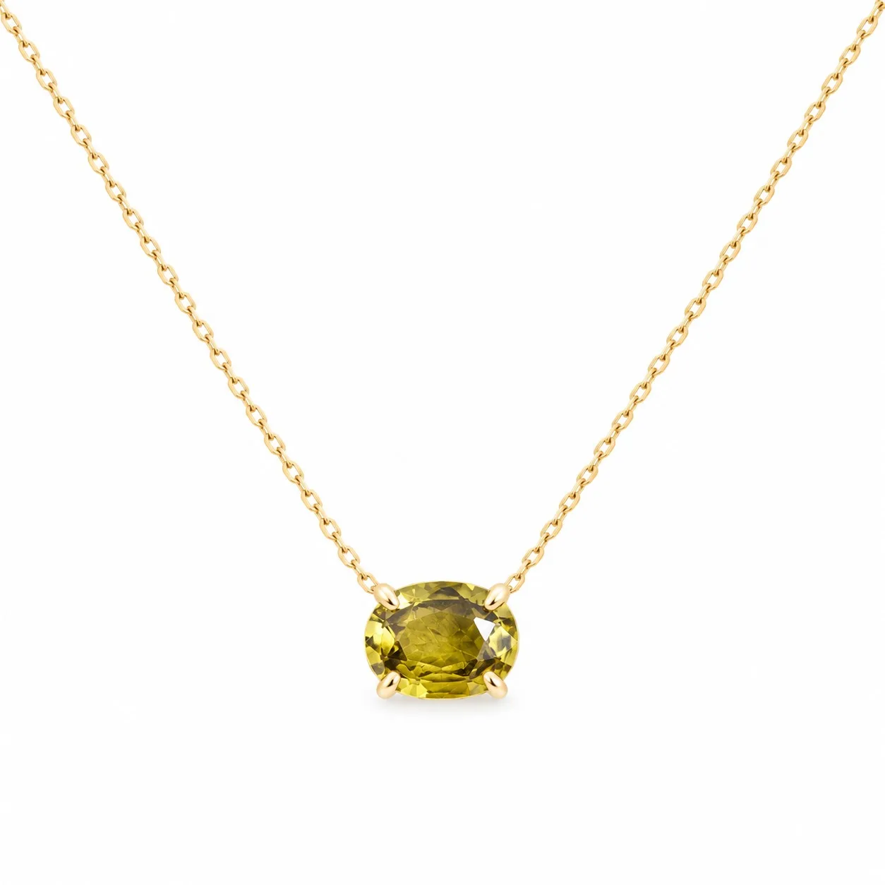 K18 イエローサファイア オーバルネックレス 0.706ct